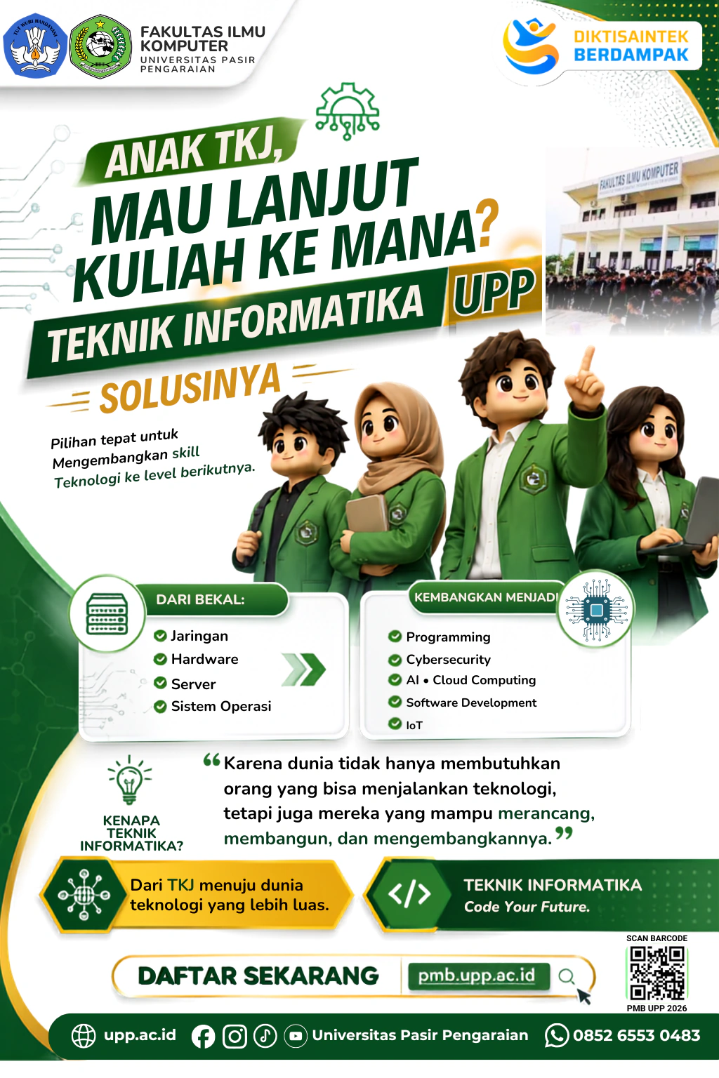 Ketua Prodi Teknik Informatika Fakultas Ilmu Komputer Ajak Lulusan TKJ Kembangkan Karier Digital di UPP